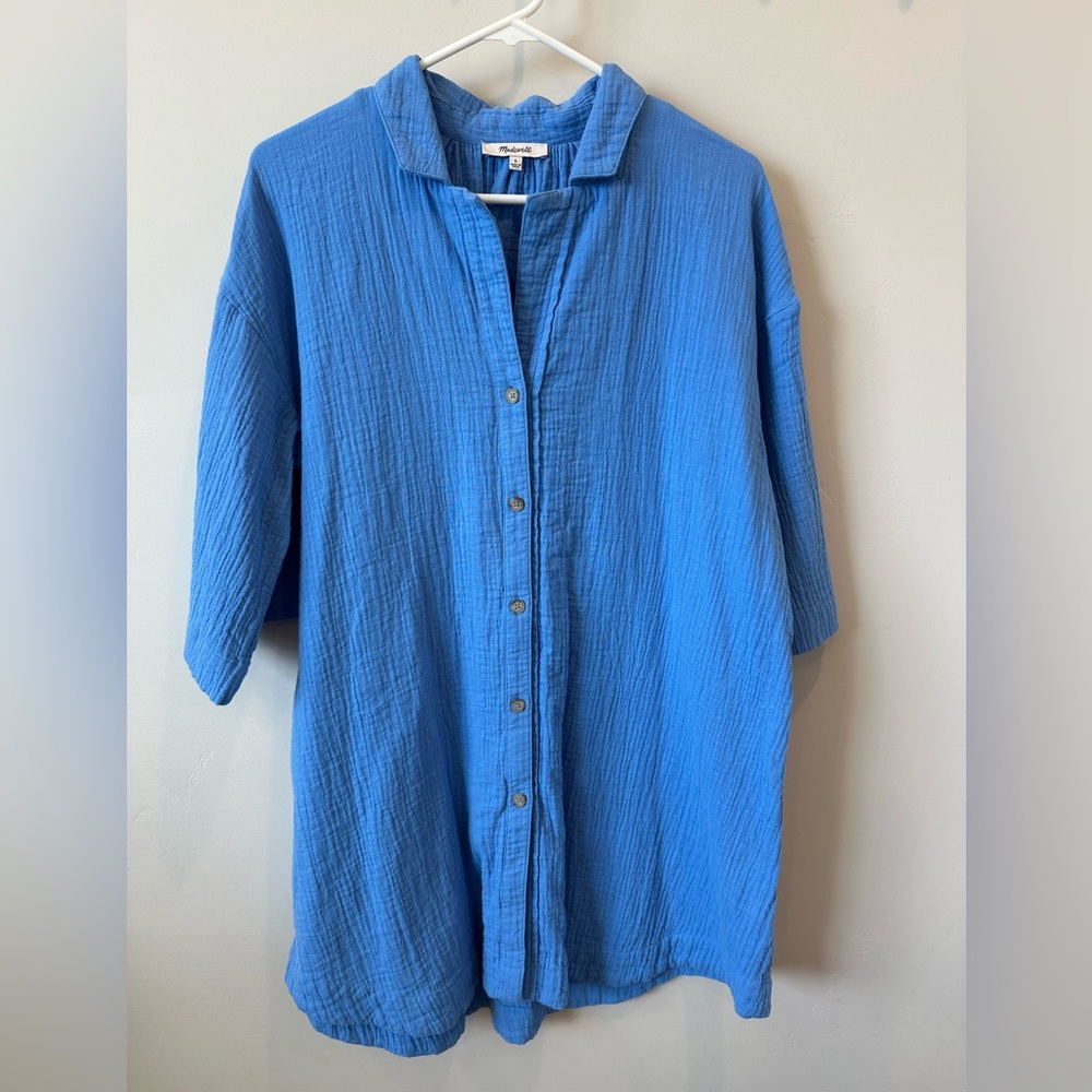 Madewell Blue Cover Up Casual Button Down